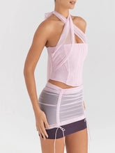 Halter Sleeveless Skinny Spring Summer Corset Backless Club Party Cami Top